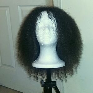 Human hair Kinky curly silk part wig
